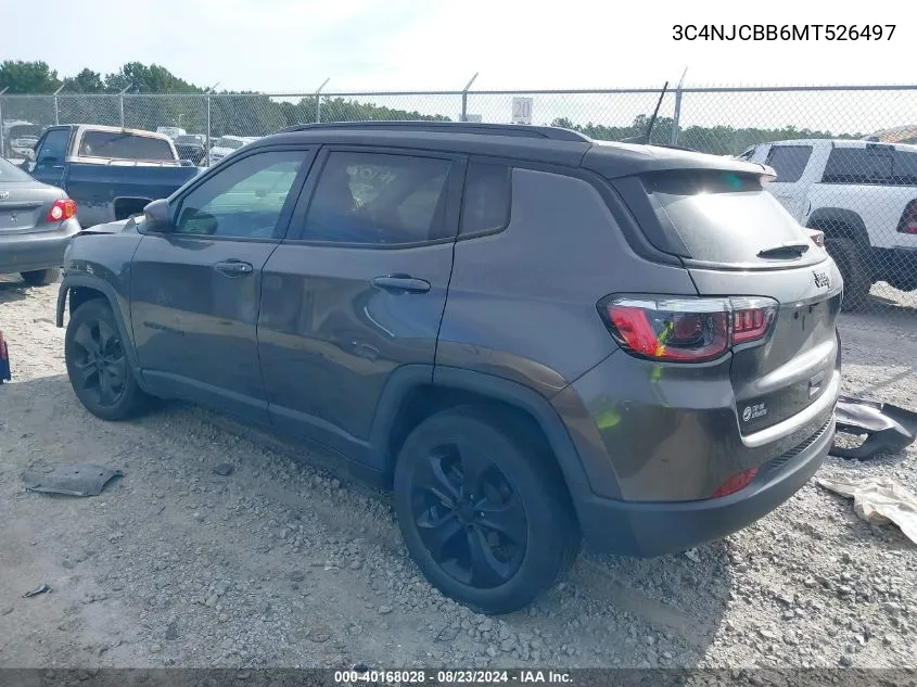 2021 Jeep Compass Altitude Fwd VIN: 3C4NJCBB6MT526497 Lot: 40168028