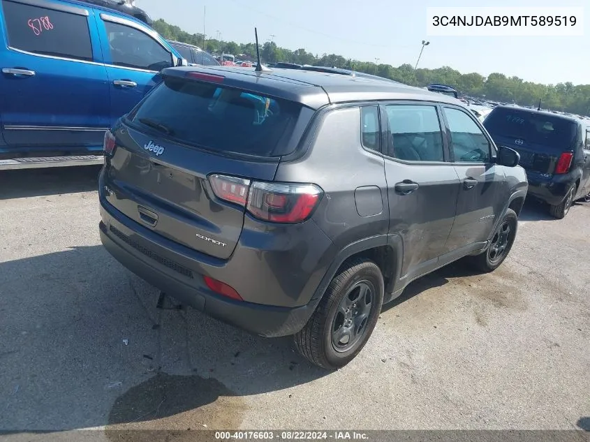 2021 Jeep Compass Sport 4X4 VIN: 3C4NJDAB9MT589519 Lot: 40176603