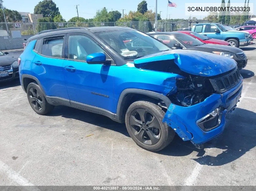 2021 Jeep Compass Altitude 4X4 VIN: 3C4NJDBB0MT533323 Lot: 40213887