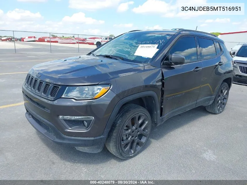 2021 Jeep Compass 80Th Anniversary 4X4 VIN: 3C4NJDEB5MT516951 Lot: 40248079