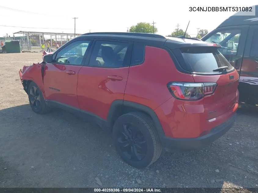 2021 Jeep Compass Altitude 4X4 VIN: 3C4NJDBB5MT531082 Lot: 40259386