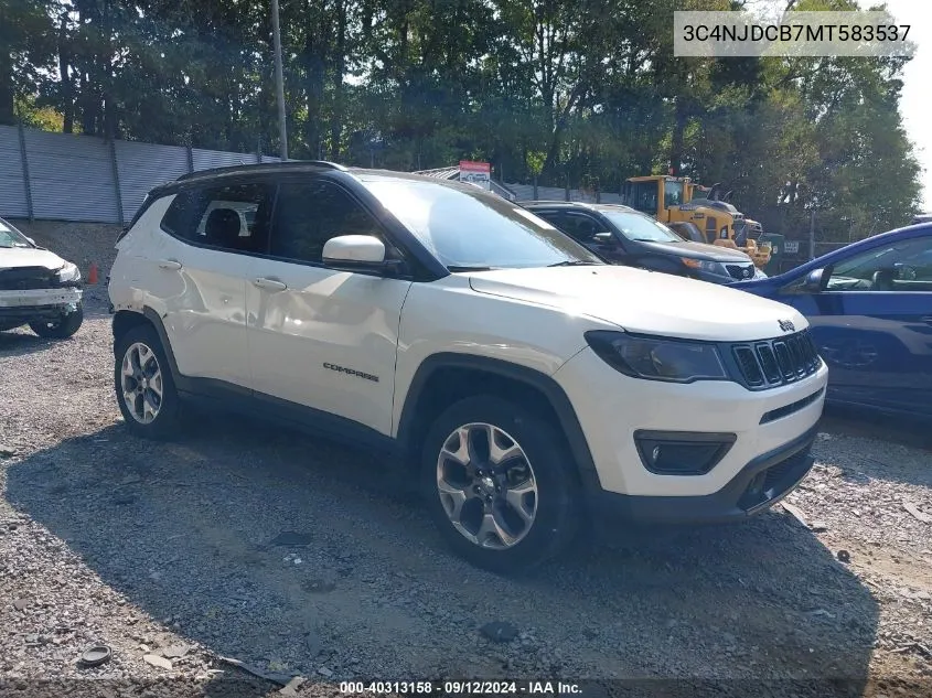 2021 Jeep Compass Limited VIN: 3C4NJDCB7MT583537 Lot: 40313158