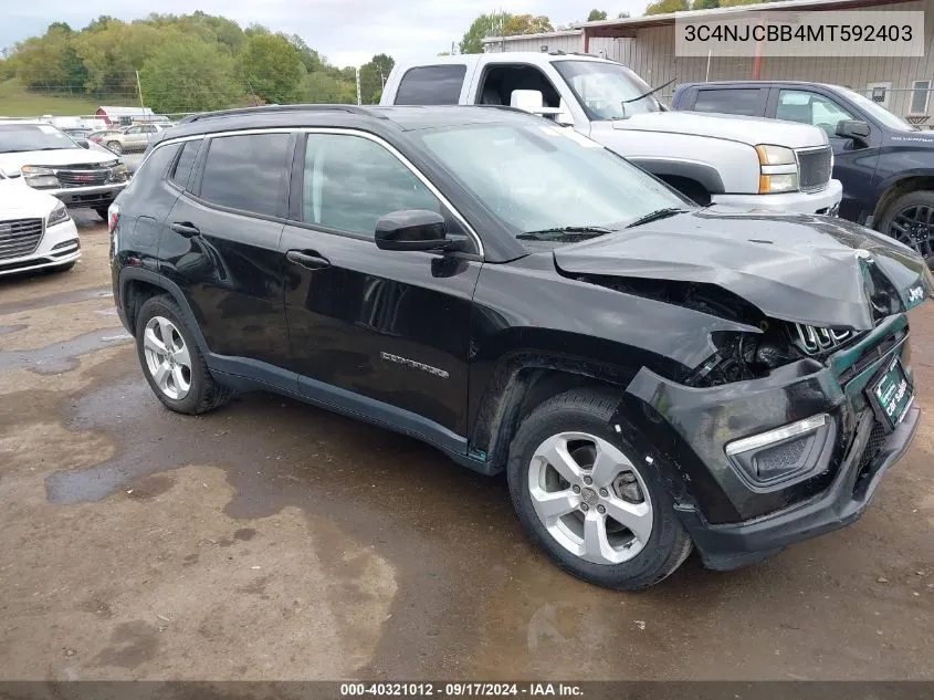 2021 Jeep Compass Latitude Fwd VIN: 3C4NJCBB4MT592403 Lot: 40321012