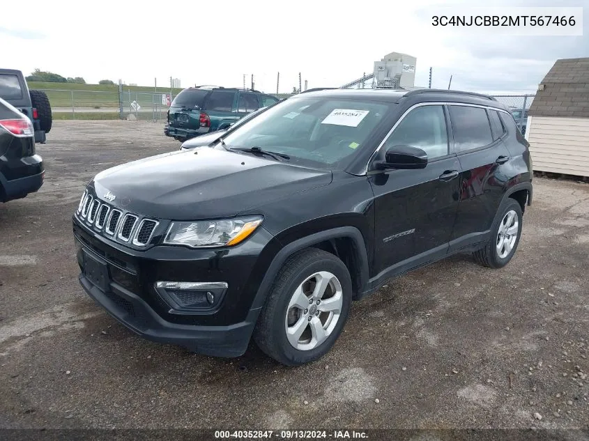 2021 Jeep Compass Latitude Fwd VIN: 3C4NJCBB2MT567466 Lot: 40352847