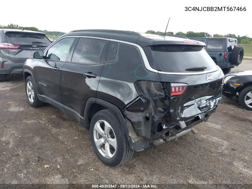 2021 Jeep Compass Latitude Fwd VIN: 3C4NJCBB2MT567466 Lot: 40352847