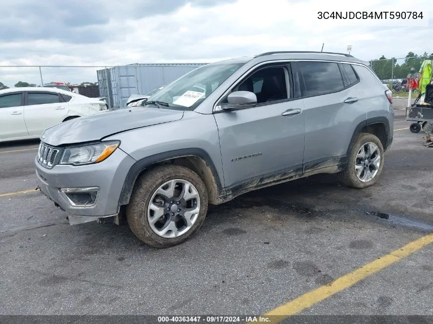 2021 Jeep Compass Limited 4X4 VIN: 3C4NJDCB4MT590784 Lot: 40363447