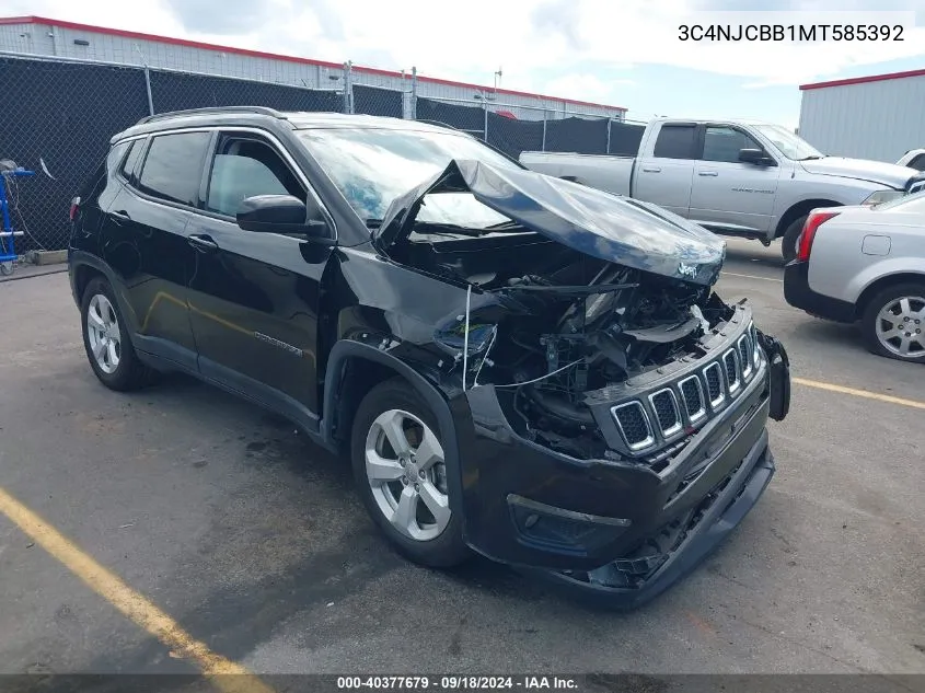 2021 Jeep Compass Latitude Fwd VIN: 3C4NJCBB1MT585392 Lot: 40377679