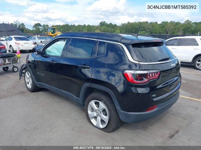 2021 Jeep Compass Latitude Fwd VIN: 3C4NJCBB1MT585392 Lot: 40377679