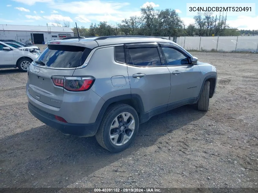 3C4NJDCB2MT520491 2021 Jeep Compass Limited 4X4