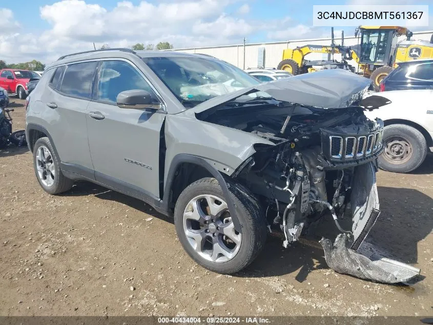 2021 Jeep Compass Limited 4X4 VIN: 3C4NJDCB8MT561367 Lot: 40434004