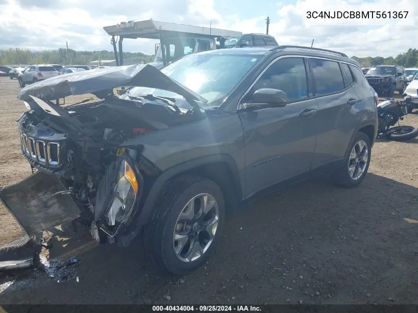 2021 Jeep Compass Limited 4X4 VIN: 3C4NJDCB8MT561367 Lot: 40434004