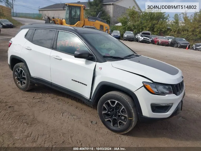 2021 Jeep Compass Trailhawk 4X4 VIN: 3C4NJDDB9MT514802 Lot: 40470115