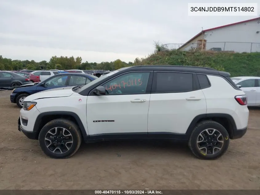 2021 Jeep Compass Trailhawk 4X4 VIN: 3C4NJDDB9MT514802 Lot: 40470115