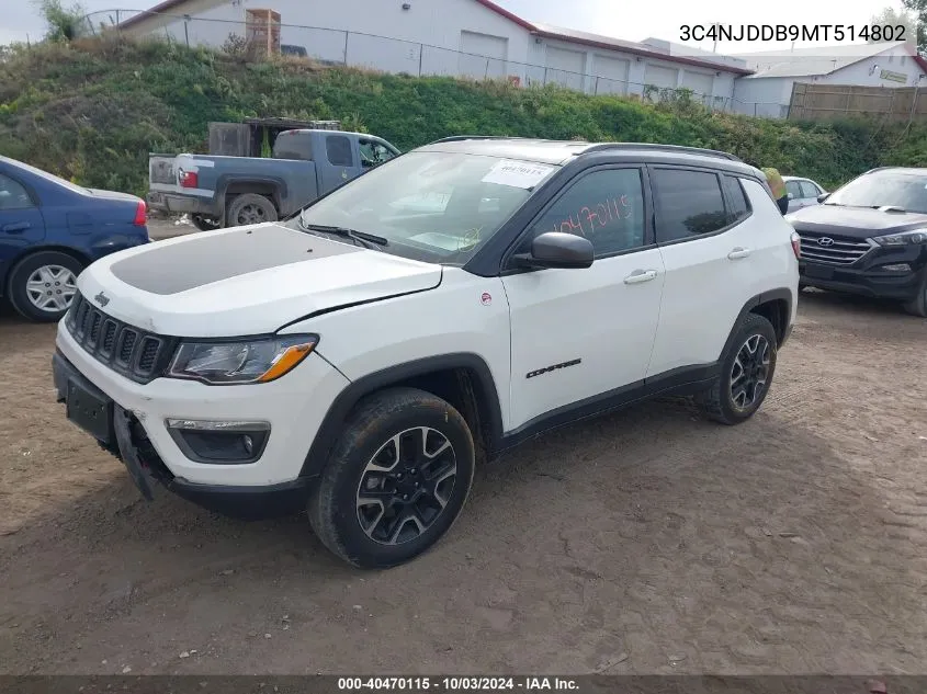 2021 Jeep Compass Trailhawk 4X4 VIN: 3C4NJDDB9MT514802 Lot: 40470115