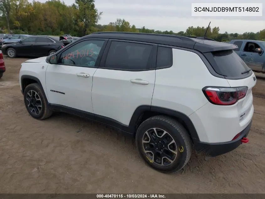 2021 Jeep Compass Trailhawk 4X4 VIN: 3C4NJDDB9MT514802 Lot: 40470115