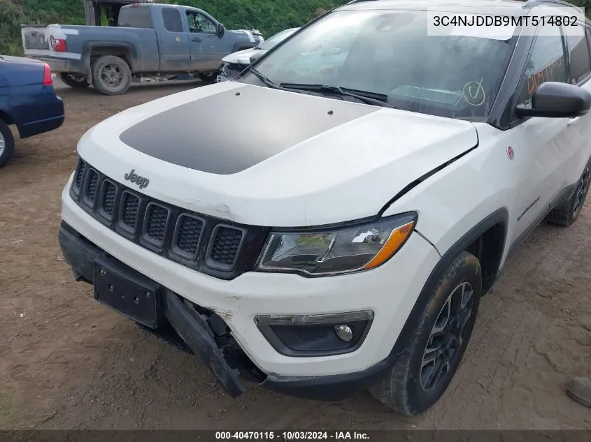 2021 Jeep Compass Trailhawk 4X4 VIN: 3C4NJDDB9MT514802 Lot: 40470115