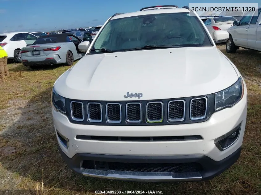 3C4NJDCB7MT511320 2021 Jeep Compass Limited 4X4