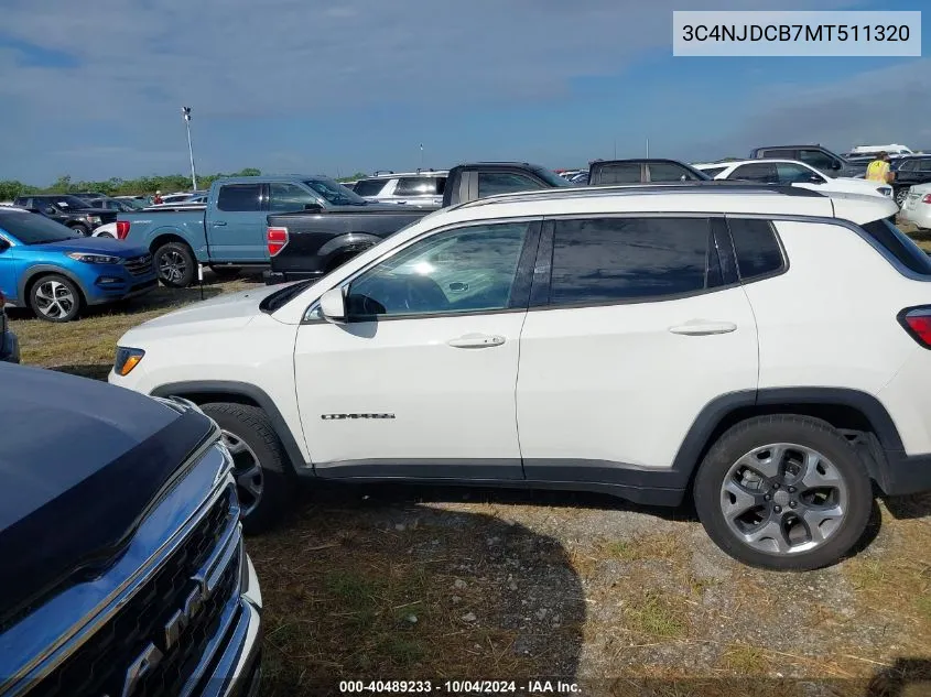 3C4NJDCB7MT511320 2021 Jeep Compass Limited 4X4