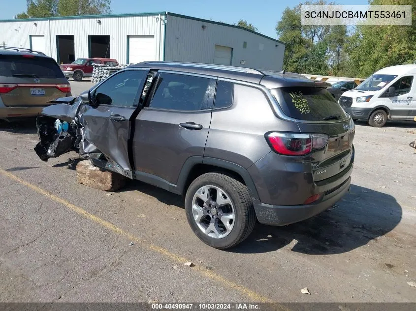 2021 Jeep Compass Limited 4X4 VIN: 3C4NJDCB4MT553461 Lot: 40490947