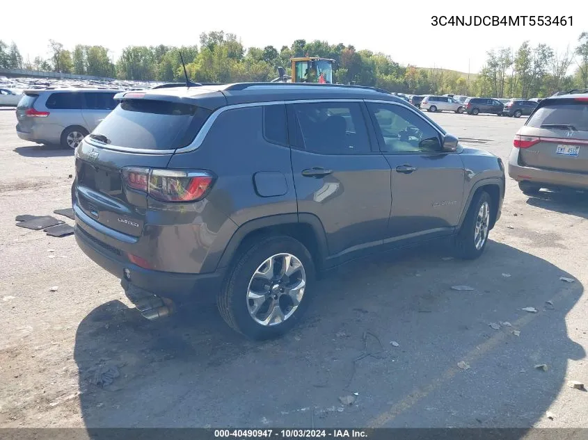 2021 Jeep Compass Limited 4X4 VIN: 3C4NJDCB4MT553461 Lot: 40490947