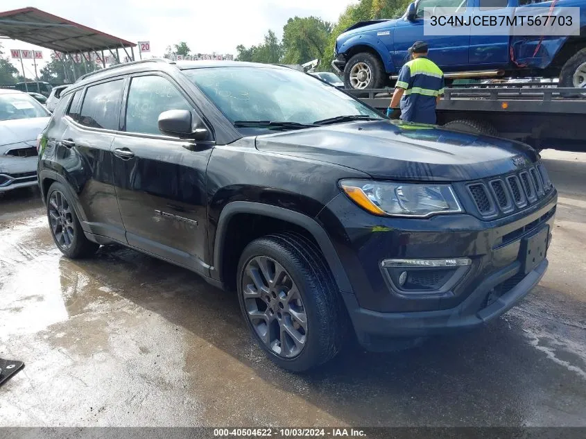 2021 Jeep Compass 80Th Anniversary Fwd VIN: 3C4NJCEB7MT567703 Lot: 40504622