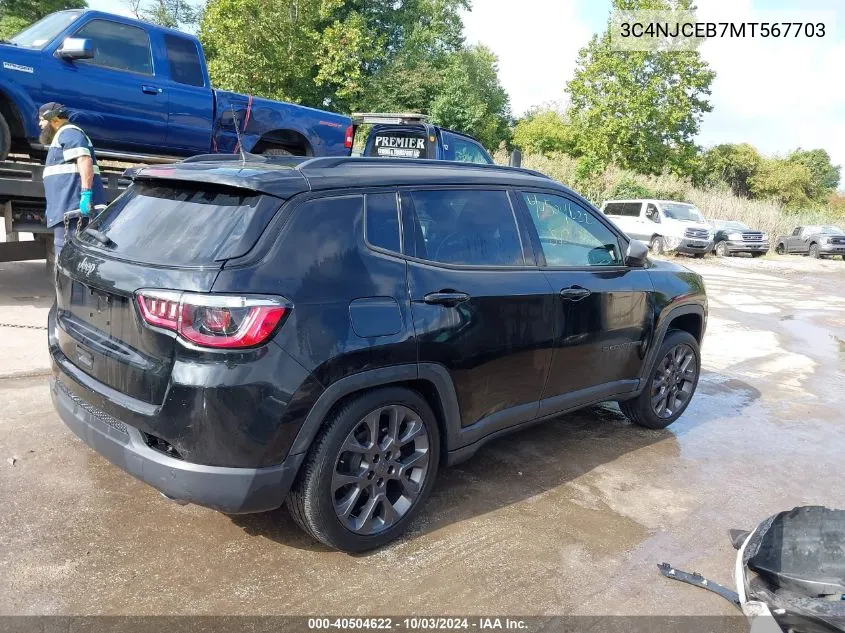 2021 Jeep Compass 80Th Anniversary Fwd VIN: 3C4NJCEB7MT567703 Lot: 40504622