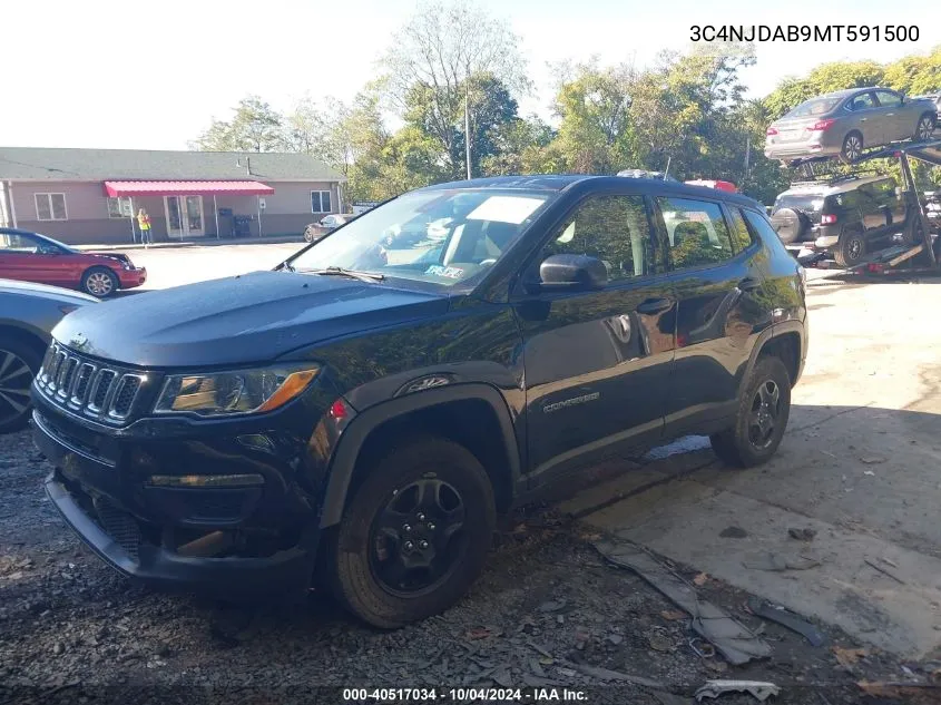 2021 Jeep Compass Sport 4X4 VIN: 3C4NJDAB9MT591500 Lot: 40517034