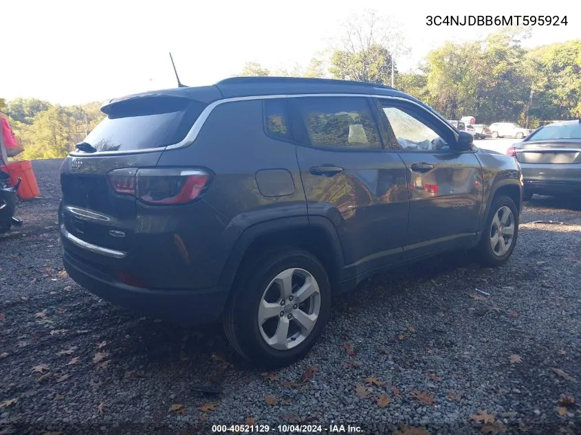 2021 Jeep Compass Latitude 4X4 VIN: 3C4NJDBB6MT595924 Lot: 40521129