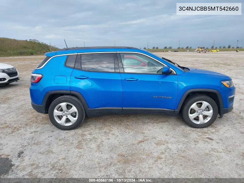 2021 Jeep Compass Latitude Fwd VIN: 3C4NJCBB5MT542660 Lot: 40568196