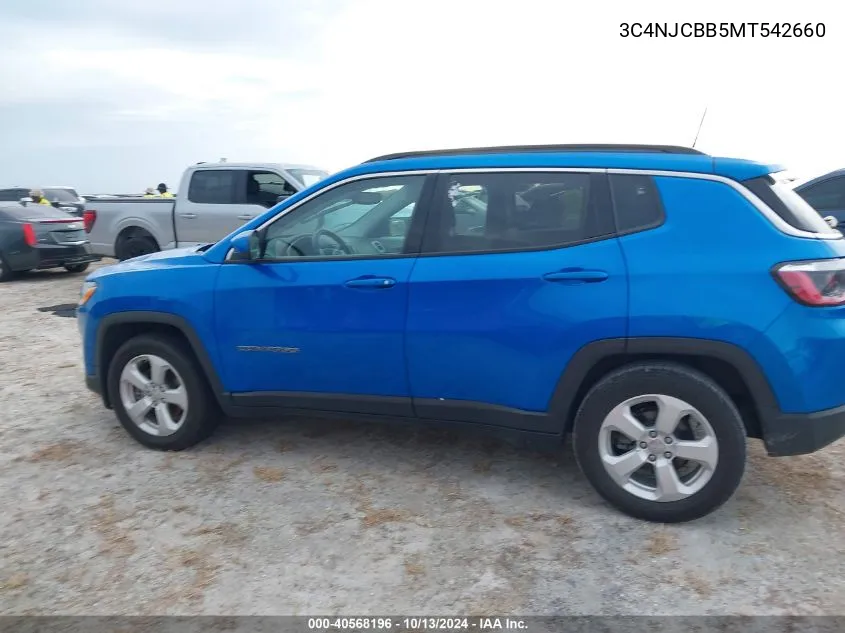 2021 Jeep Compass Latitude Fwd VIN: 3C4NJCBB5MT542660 Lot: 40568196