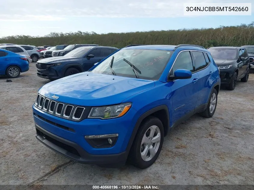 2021 Jeep Compass Latitude Fwd VIN: 3C4NJCBB5MT542660 Lot: 40568196