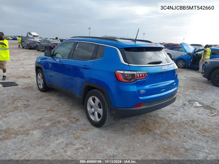 2021 Jeep Compass Latitude Fwd VIN: 3C4NJCBB5MT542660 Lot: 40568196