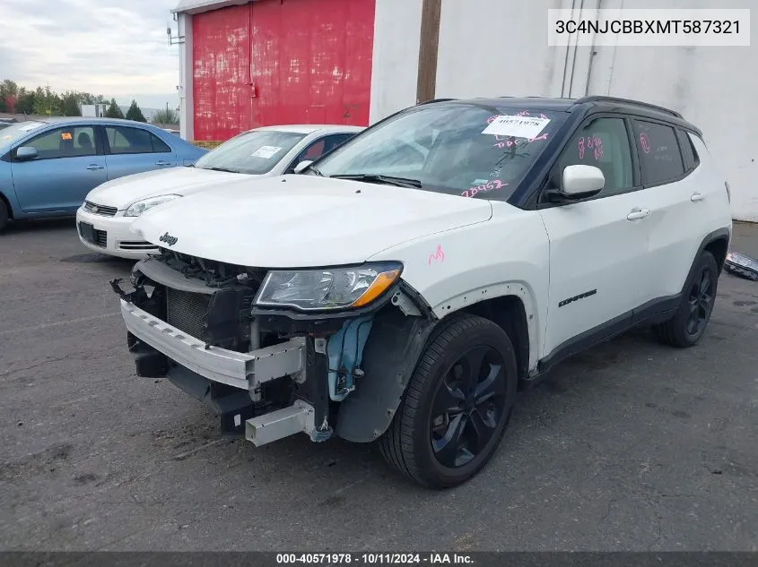 2021 Jeep Compass Altitude Fwd VIN: 3C4NJCBBXMT587321 Lot: 40571978