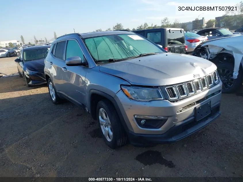 2021 Jeep Compass Latitude VIN: 3C4NJCBB8MT507921 Lot: 40577330