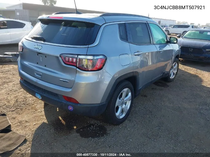 2021 Jeep Compass Latitude VIN: 3C4NJCBB8MT507921 Lot: 40577330