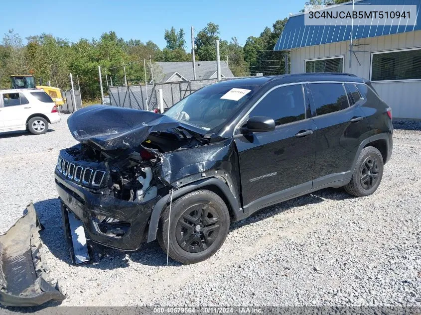 2021 Jeep Compass Sport Fwd VIN: 3C4NJCAB5MT510941 Lot: 40579564