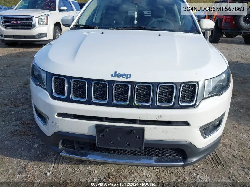 2021 Jeep Compass Limited VIN: 3C4NJDCB6MT567863 Lot: 40587476