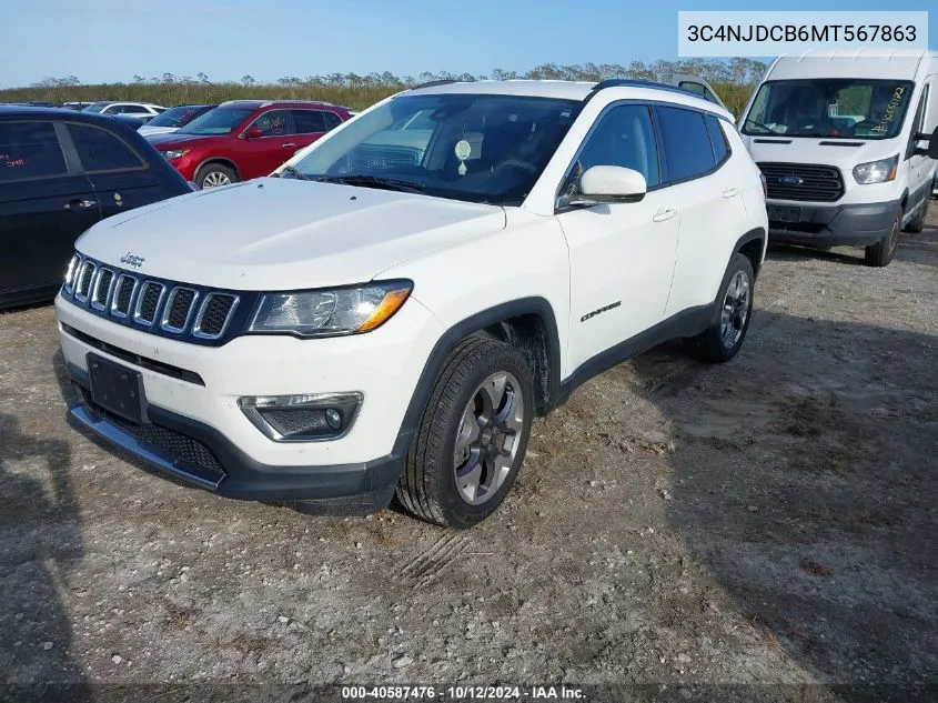 2021 Jeep Compass Limited VIN: 3C4NJDCB6MT567863 Lot: 40587476