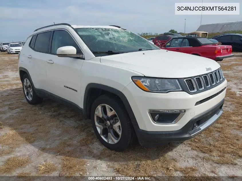 2021 Jeep Compass Limited Fwd VIN: 3C4NJCCBXMT564281 Lot: 40602483