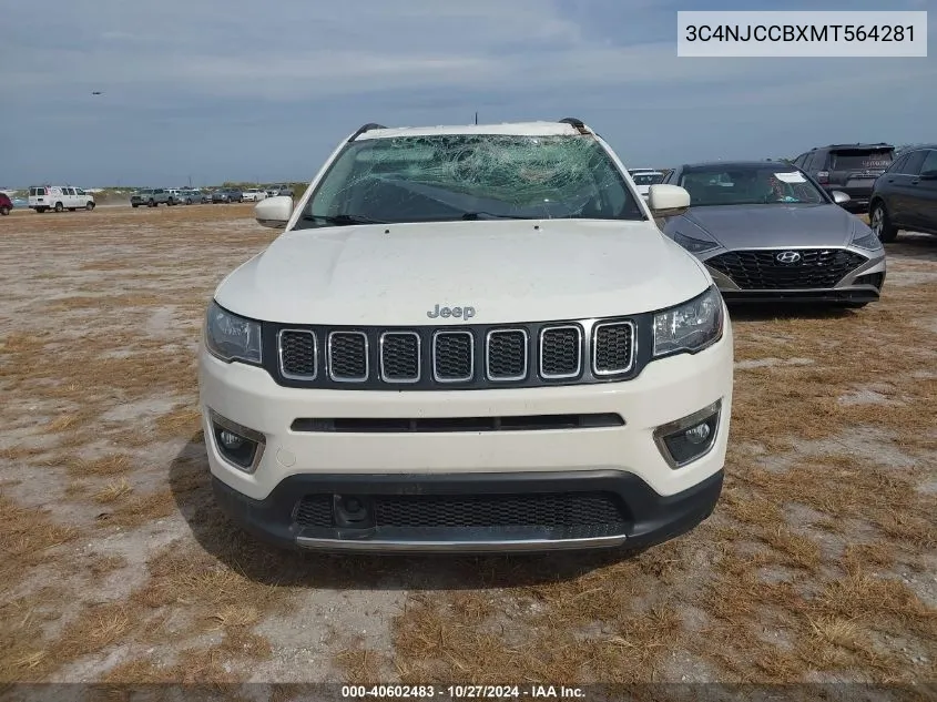 2021 Jeep Compass Limited Fwd VIN: 3C4NJCCBXMT564281 Lot: 40602483