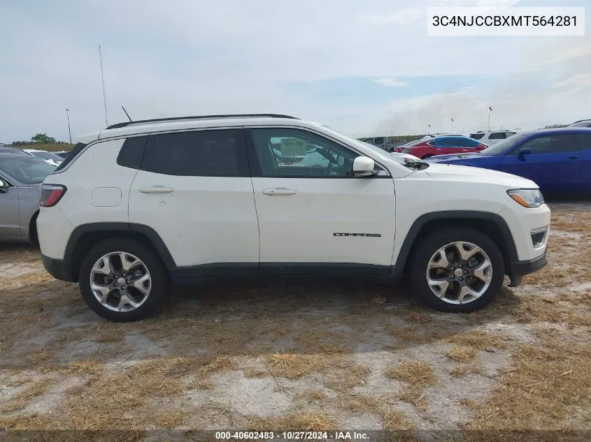 2021 Jeep Compass Limited Fwd VIN: 3C4NJCCBXMT564281 Lot: 40602483