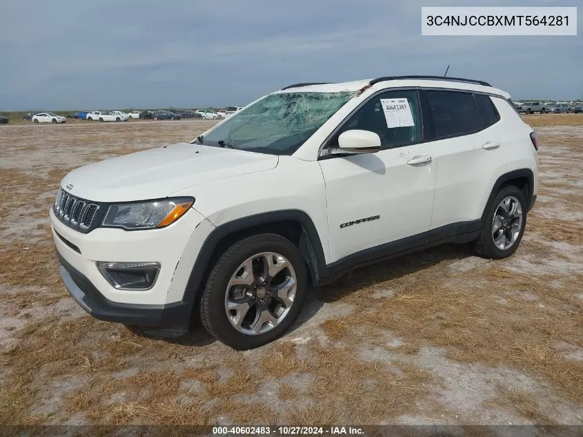 2021 Jeep Compass Limited Fwd VIN: 3C4NJCCBXMT564281 Lot: 40602483