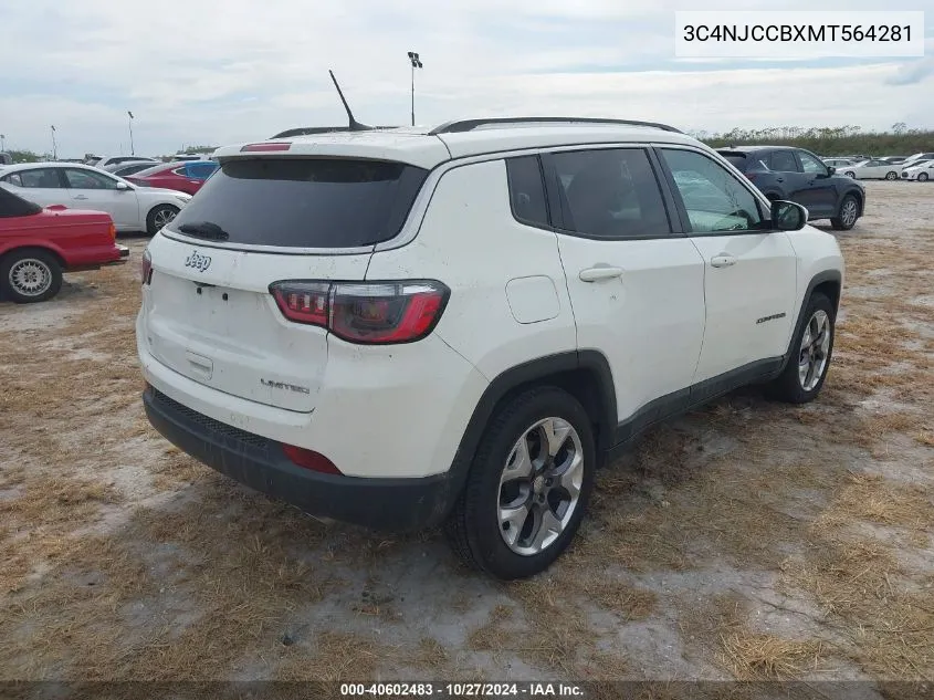 2021 Jeep Compass Limited Fwd VIN: 3C4NJCCBXMT564281 Lot: 40602483