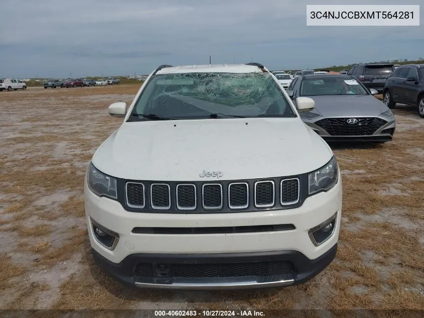 2021 Jeep Compass Limited Fwd VIN: 3C4NJCCBXMT564281 Lot: 40602483