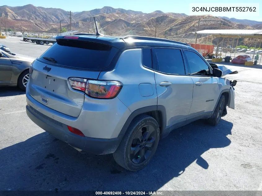 2021 Jeep Compass Altitude Fwd VIN: 3C4NJCBB8MT552762 Lot: 40692408