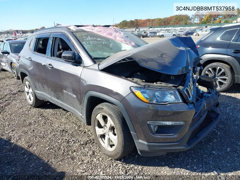 2021 Jeep Compass Latitude VIN: 3C4NJDBB8MT537958 Lot: 40705924