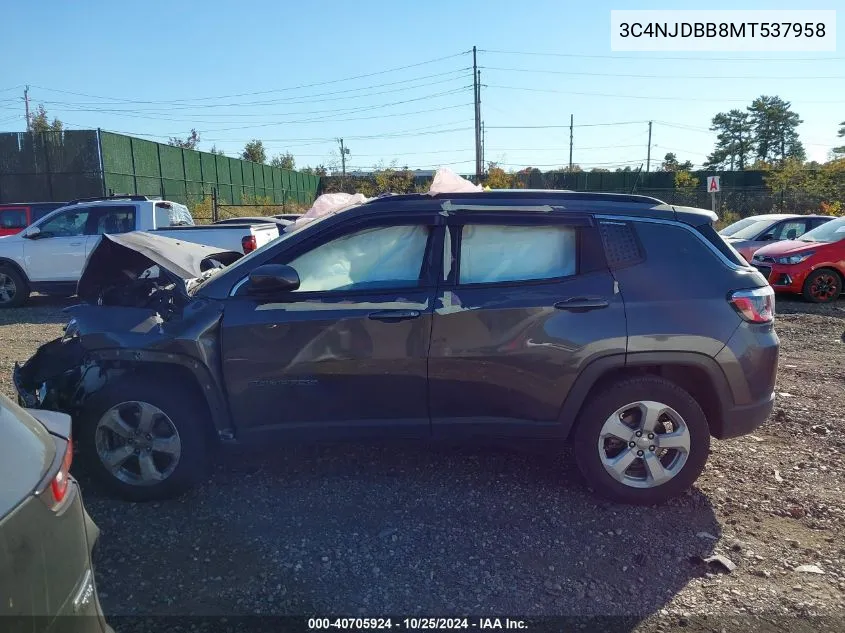 2021 Jeep Compass Latitude VIN: 3C4NJDBB8MT537958 Lot: 40705924