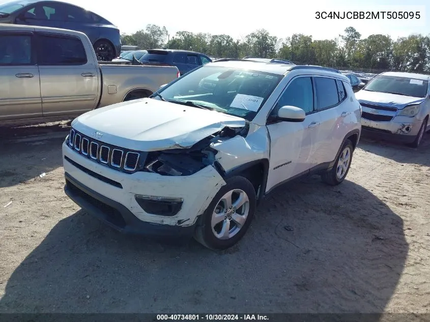 2021 Jeep Compass Latitude Fwd VIN: 3C4NJCBB2MT505095 Lot: 40734801