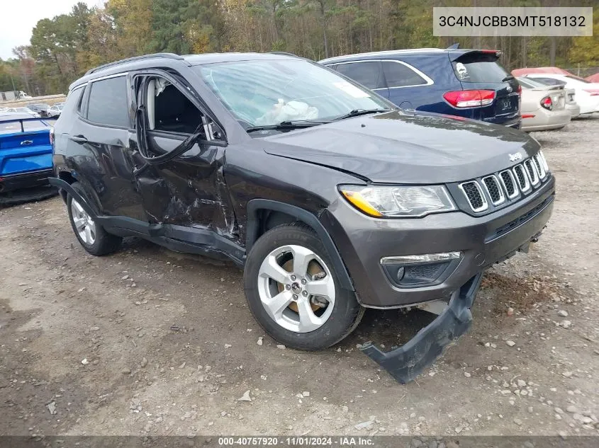 2021 Jeep Compass Latitude Fwd VIN: 3C4NJCBB3MT518132 Lot: 40757920