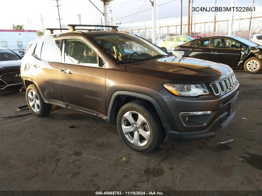 2021 Jeep Compass Latitude Fwd VIN: 3C4NJCBB3MT522861 Lot: 40885753